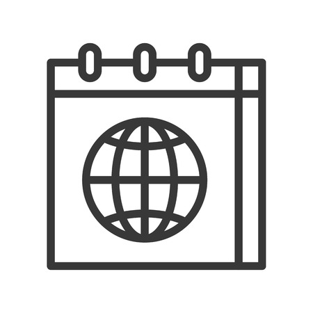 Globe or planet earth in calendar icon.のイラスト素材
