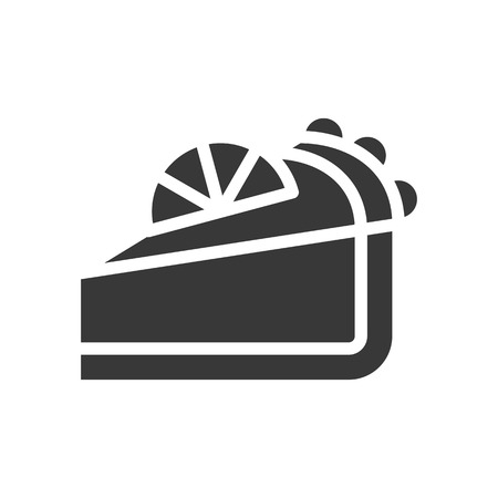 lemon cheese tart, bakery and pastry set, glyph icon.のイラスト素材