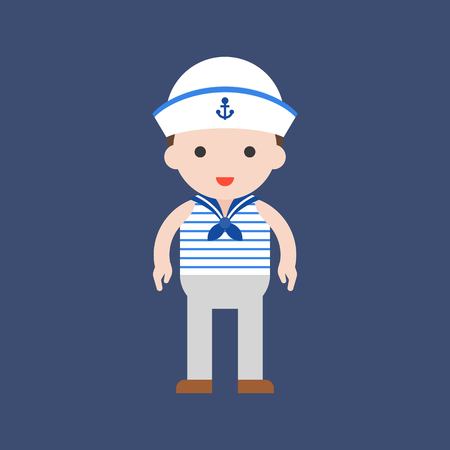 navy, cute character, professional set, flat design.のイラスト素材