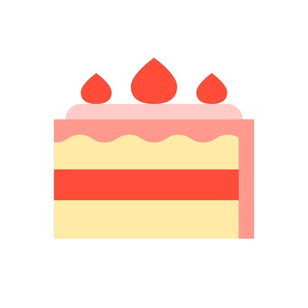 strawberry short cake, food and gastronomy set, flat icon.