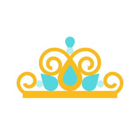 beauty pageant crown, jewelry related icon, flat design.のイラスト素材