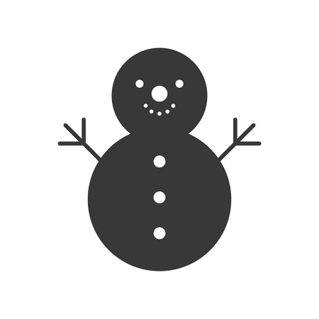 snowman in Christmas and winter theme, glyph style.のイラスト素材