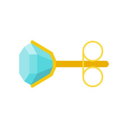 diamond sterling earring, jewelry related icon, flat design.のイラスト素材