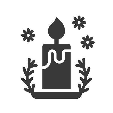 candle and holder, cute christmas and winter related set,solid design.suitable for use as material.のイラスト素材