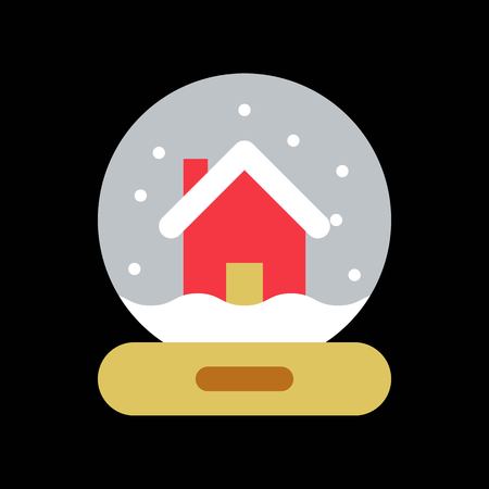 snow globe. cute christmas and winter related set,suitable for use as material.flat designのイラスト素材