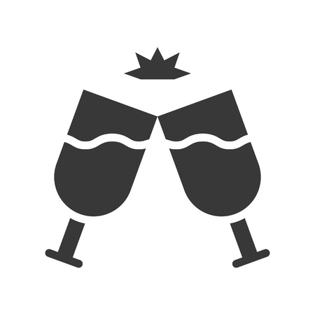 wine glass cheers, cute christmas and winter related set,solid design,suitable for use as materialのイラスト素材