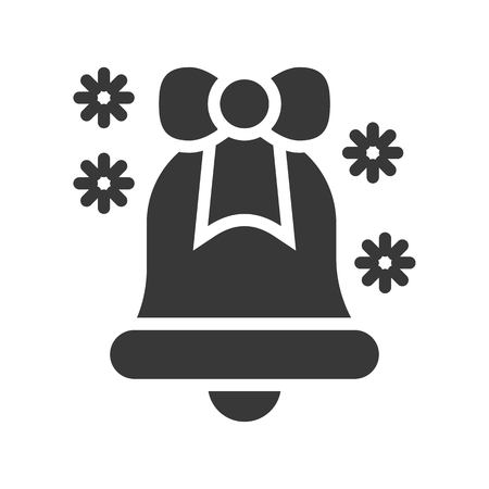 jingle bell and snowflakes, cute christmas and winter related set,solid design.suitable for use as material.のイラスト素材