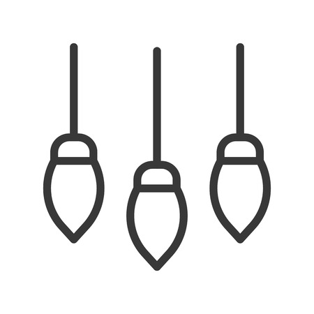 led light bulb.cute christmas and winter related set,suitable for use as material.editable stroke.のイラスト素材