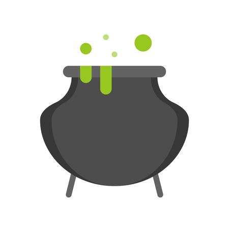 witch cauldron, Halloween related icon, flat designのイラスト素材