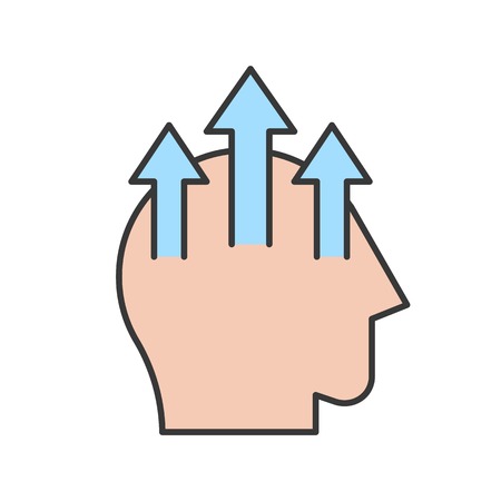 improvement human skills icon, learning and education concept, editable stroke outline iconのイラスト素材