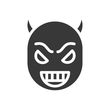 smile devil face, halloween character vector illustrationのイラスト素材