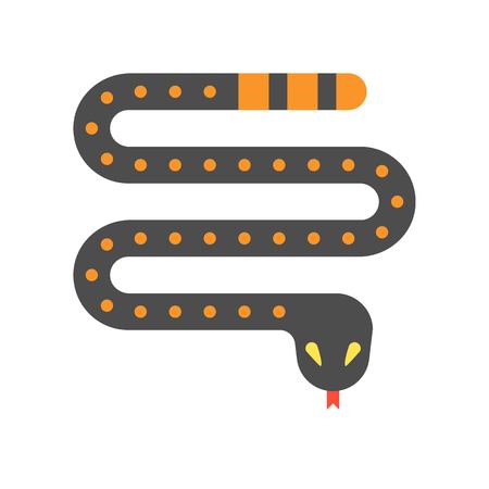 poisonous snake, halloween character set icon, flat designのイラスト素材
