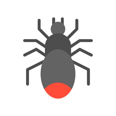 poisonous spider, halloween character set icon, flat designのイラスト素材