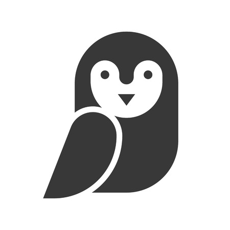 barn owl vector illustration, Halloween related, glyph designのイラスト素材