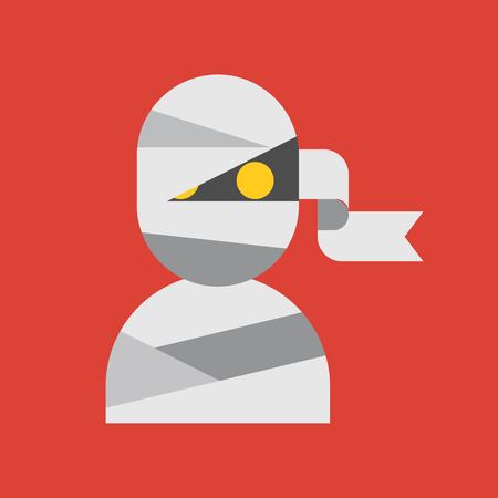 mummy flat icon, Halloween related vector illustrationのイラスト素材