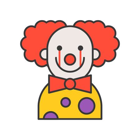 scary clown, Halloween character icon outline design editable strokeのイラスト素材