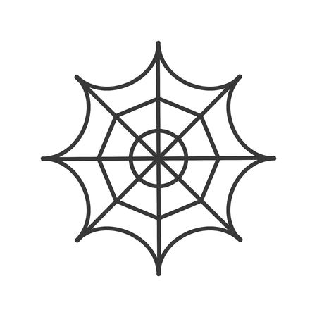 spider web, halloween related hollow outline icon, editable strokeのイラスト素材