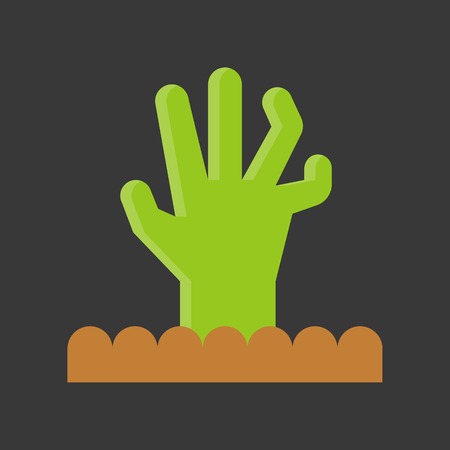 zombie hand, Halloween related icon, flat designのイラスト素材