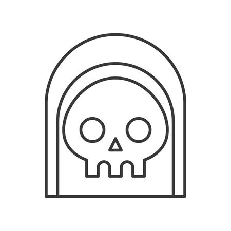 angel of death under black hood, halloween character editable strokeのイラスト素材