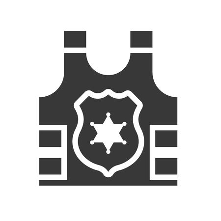 police armor with badge sign solid iconのイラスト素材