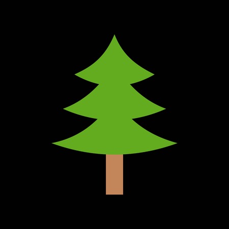 pine tree, Merry Christmas icon set 1, flat design pixel perfectのイラスト素材