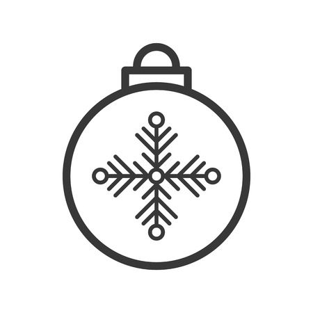 Christmas decoration ball, Merry Christmas theme set, outline editable stroke pixel perfect iconのイラスト素材