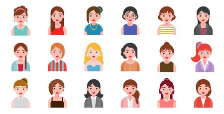 Female office character business people in flat designのイラスト素材