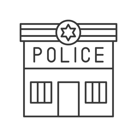 police station, police related icon editable strokeのイラスト素材