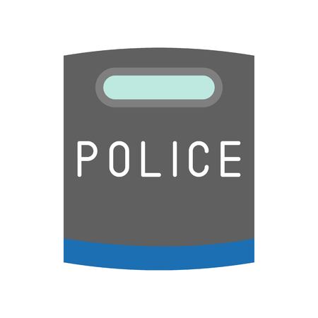 police riot shield flat icon, vector illustrationのイラスト素材