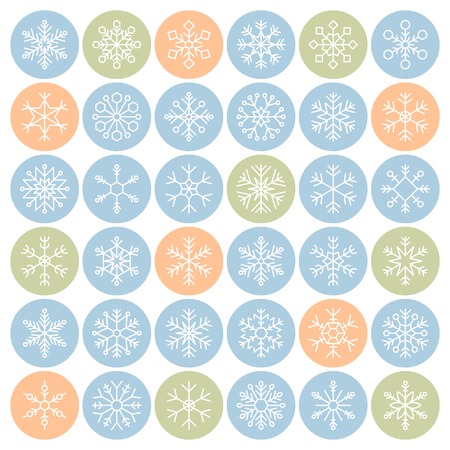 Snowflakes in circle vector icon pixel perfectのイラスト素材