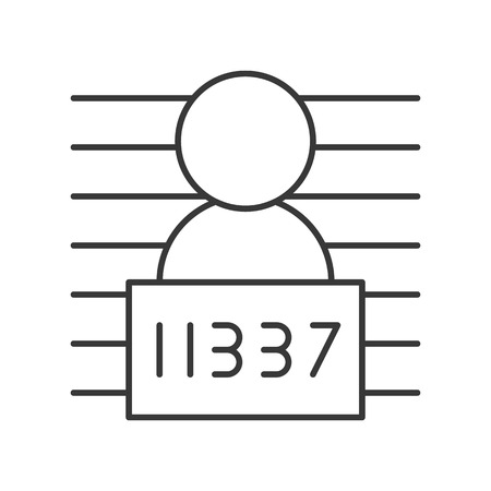 suspect identification and sign board, police related icon editable strokeのイラスト素材