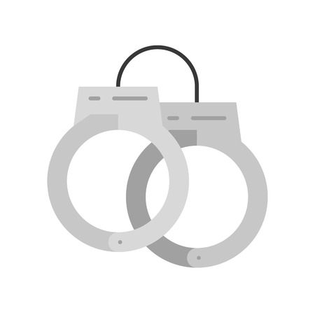 handcuffs, police related flat icon vector illustrationのイラスト素材