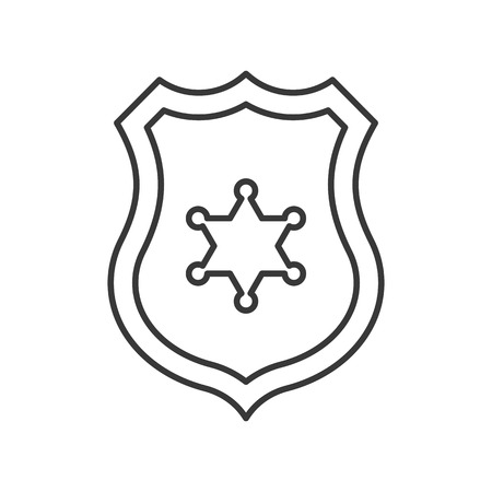 police badge, police related icon editable strokeのイラスト素材