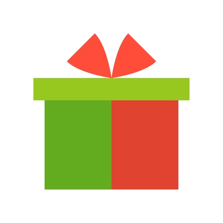 Present box, Merry Christmas icon set, flat designのイラスト素材