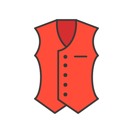 vest vector, filled color outline editable strokeのイラスト素材