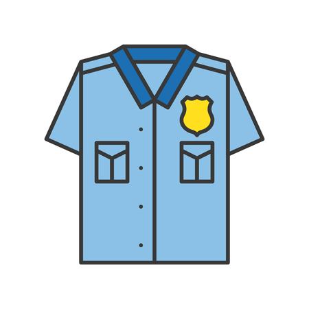police uniform, police related icon outline editable strokeのイラスト素材