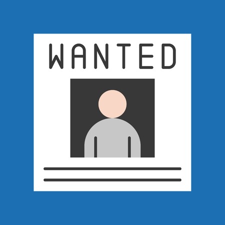 wanted poster announcement, police related vector iconのイラスト素材