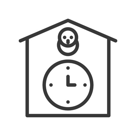 cuckoo clock icon, outline design editable stroke pixel perfectのイラスト素材