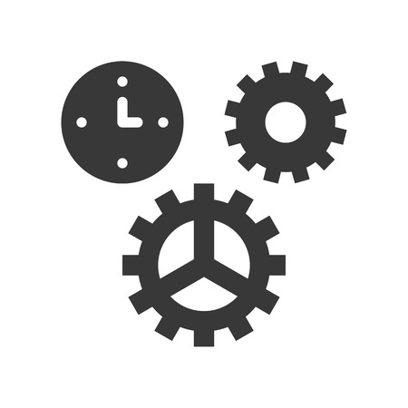 clock and gear, time management or maintain icon, pixel perfect designのイラスト素材