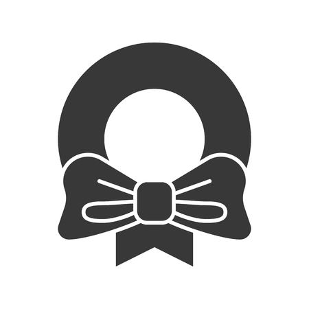 Christmas wreath, Merry Christmas icon set, solid designのイラスト素材