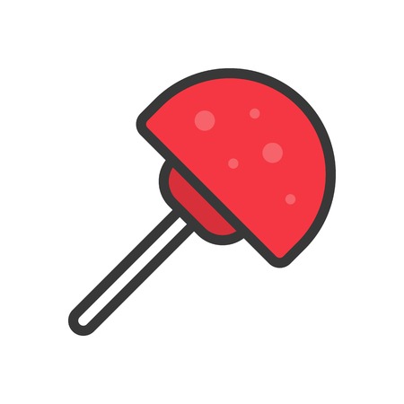 lollipop icon. flat design editable outline, xmas foodのイラスト素材