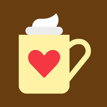 christmas drink with whipped cream icon filled designのイラスト素材