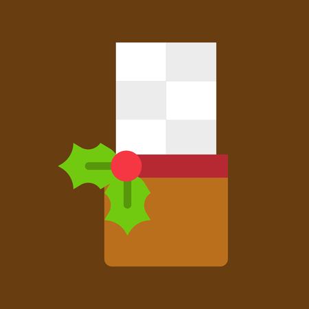 white chocolate and mistletoe, flat design iconのイラスト素材