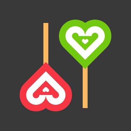 candy sweets lollipop in xmas theme iconのイラスト素材