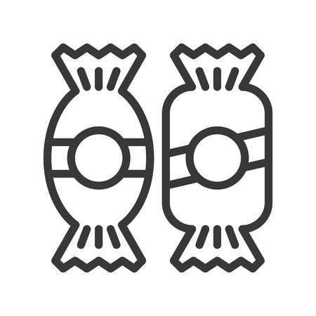 candy toffee sweets in xmas theme icon  editable outlineのイラスト素材