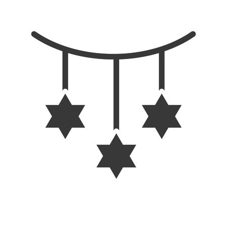 Christmas ornament, hanging star, Merry Christmas filled icon setのイラスト素材
