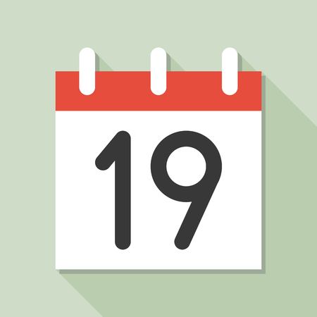 calendar and number, calendar icon set, flat design vector with long shadowのイラスト素材