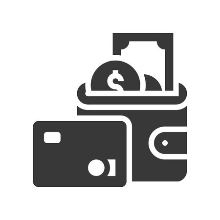 credit card, wallet and cash, bank and financial related icon, glyph designのイラスト素材