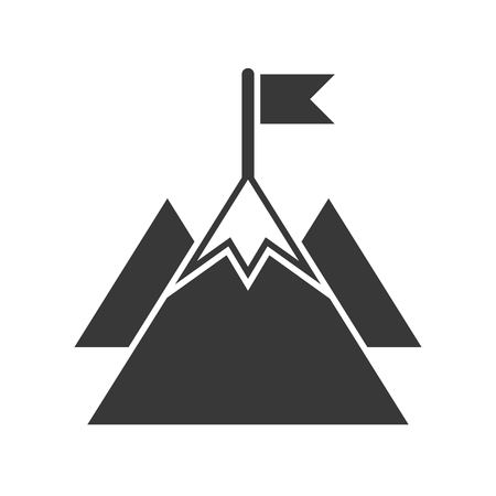mountain and flag, goal for successful concept iconのイラスト素材