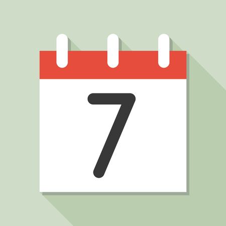 calendar and number, calendar icon set, flat design vector with long shadowのイラスト素材